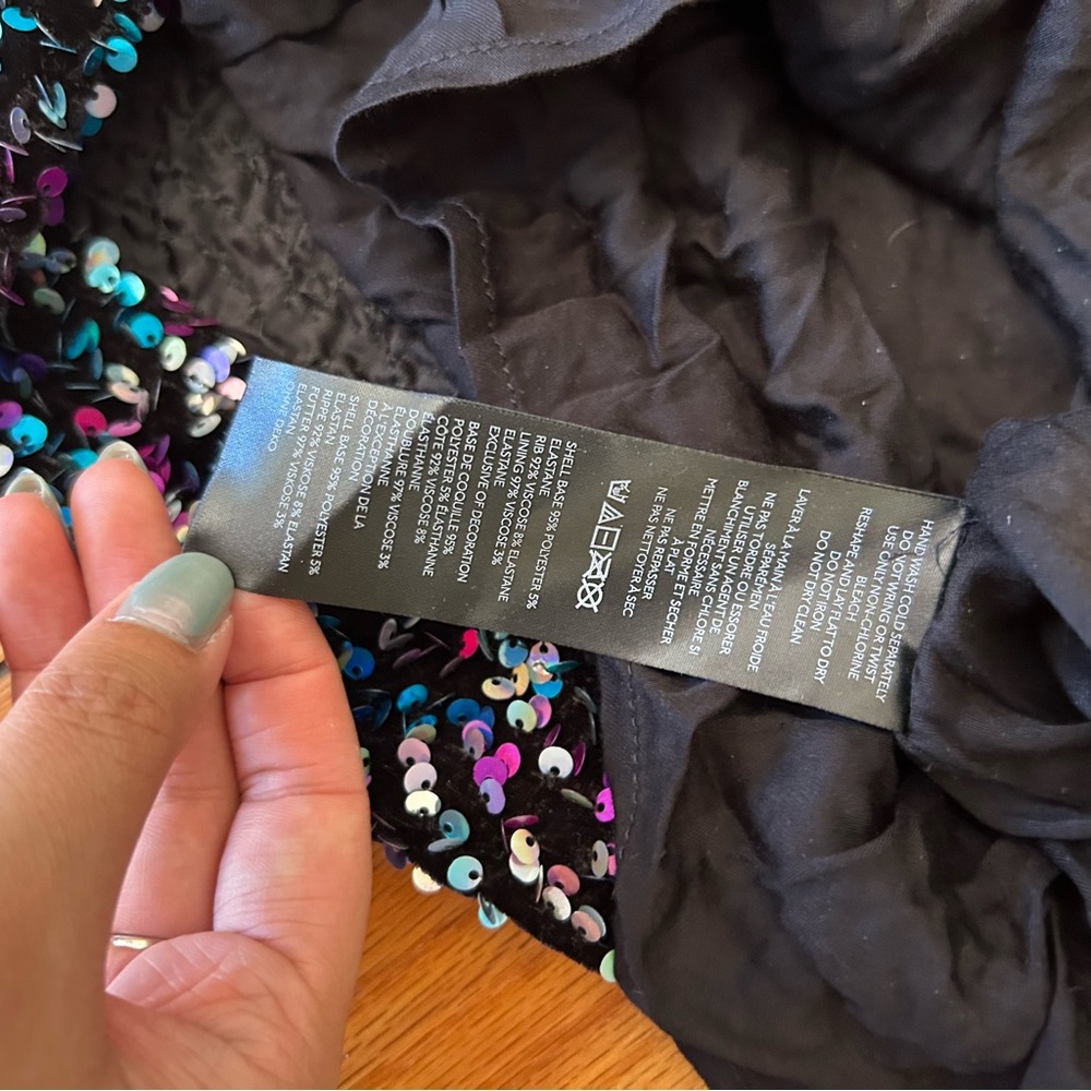 By Anthropologie Velvet Sequin Mini Dress - Picture 10 of 10